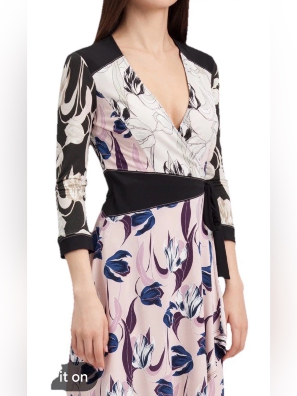 BCBGMaxazria Floral Print Wrap Dress